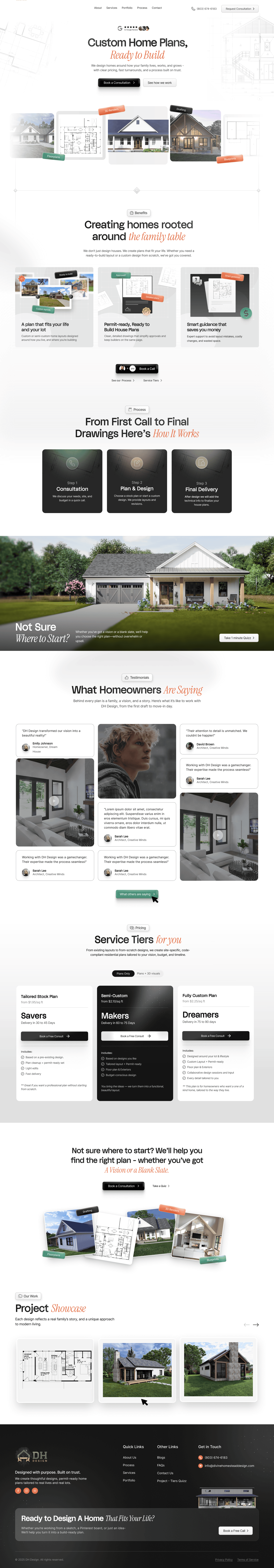 Approved DH Design homepage.