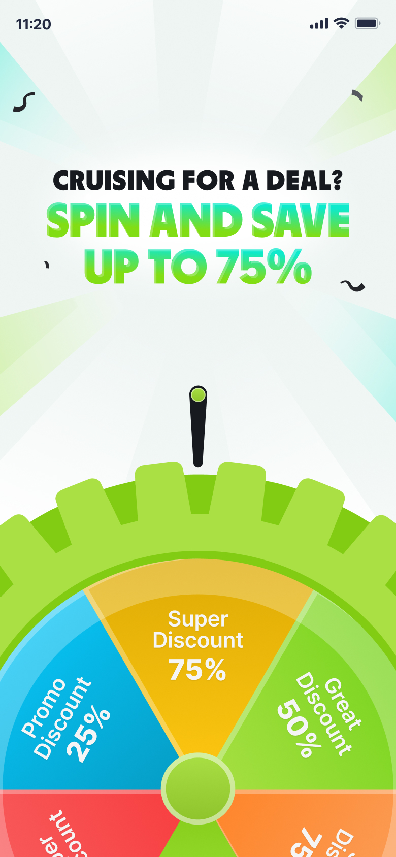 Spin the wheel for a subscription discount.