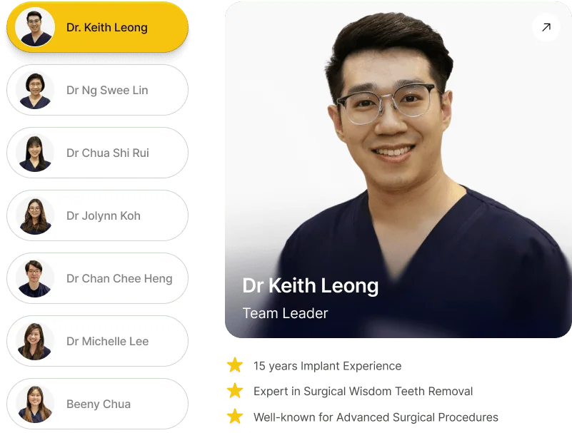 Dentist profiles with clinic filters and experience.